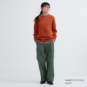 Chandails Uniqlo Premium Lambswool Crew Neck Long Sleeve Femme Orange | 8457-VJCXD