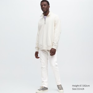 Jean Uniqlo Slim-Fit Homme Blanche | 6920-ZBFTV