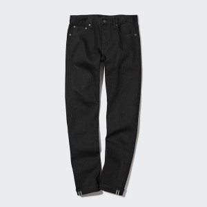 Jean Uniqlo Stretch Selvedge Slim-Fit Homme Noir | 3109-UVZKY