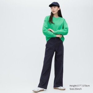 Pantalon Uniqlo Baker Femme Bleu Marine | 3572-UYEIX