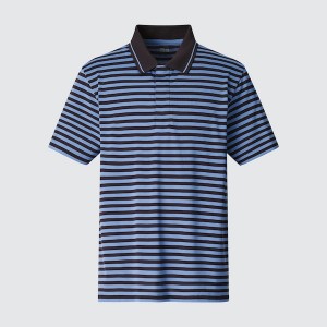 Polo Uniqlo DRY-EX Corta-Sleeve Homme Bleu | 2610-HCGXZ