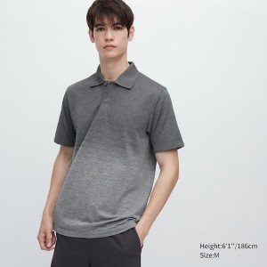 Polo Uniqlo DRY-EX Homme Grise | 7158-VDTJC