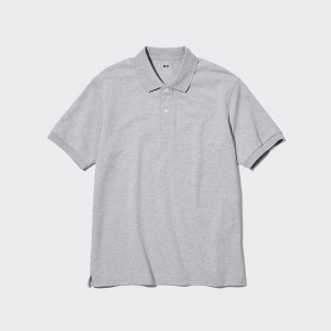 Polo Uniqlo Dry Pique Corta-Sleeve Homme Grise | 7536-DLGOT