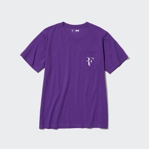 T Shirts Uniqlo RF Corta-Sleeve Graphique Femme Violette | 2701-NOIDP