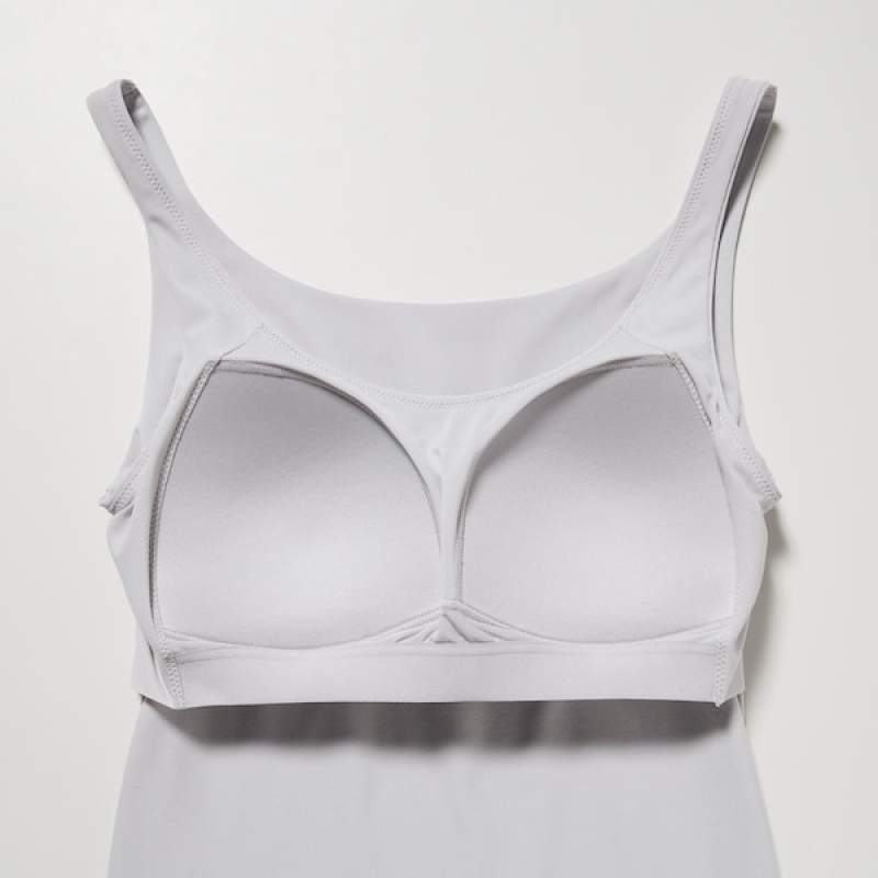 Hauts Uniqlo AIRism Sans Manches Bra Femme Grise | 9217-NTKAJ