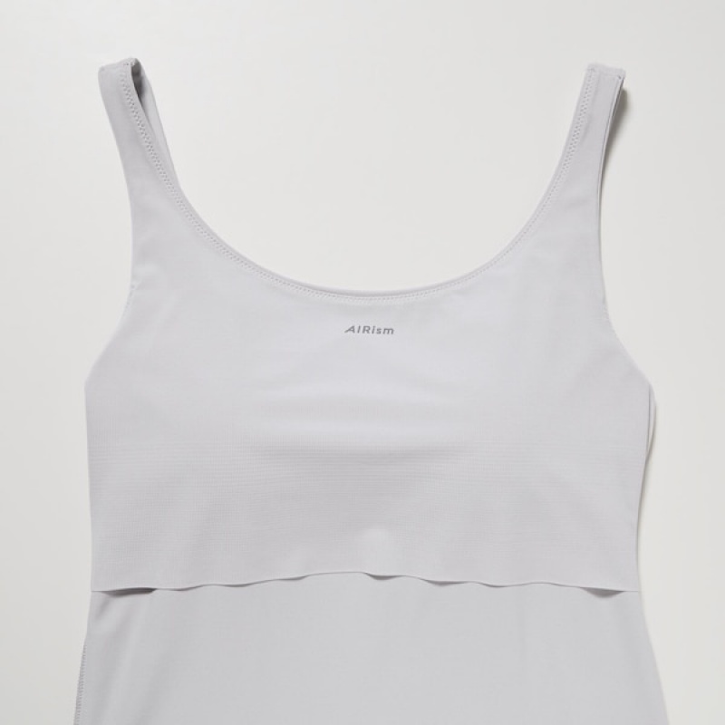 Hauts Uniqlo AIRism Sans Manches Bra Femme Grise | 9217-NTKAJ