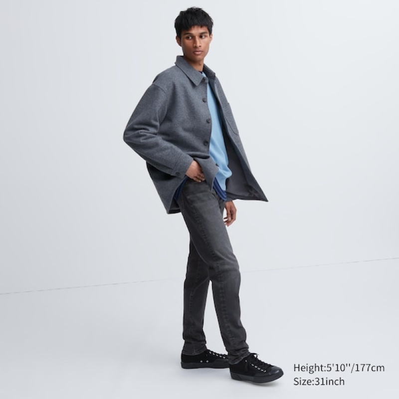 Jean Uniqlo Ultra Stretch Mince-Fit Homme Grise | 8095-PDHZN