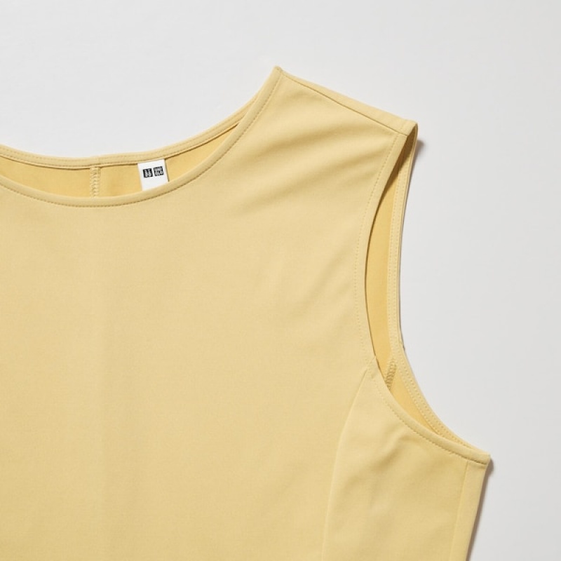 Peignoir Uniqlo Ultra Stretch AIRism Sans Manches Femme Jaune | 3704-JXHZT