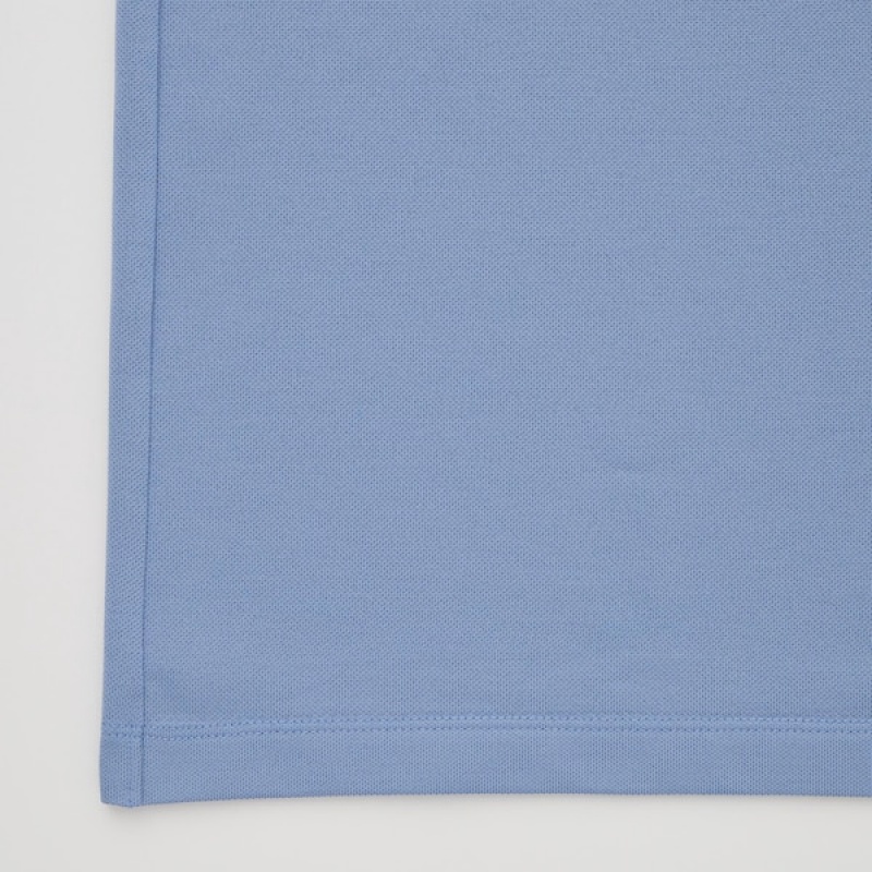 Polo Uniqlo DRY-EX Corta-Sleeve Homme Bleu | 1397-BGHRQ